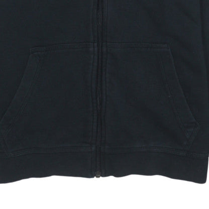 Nike Boys Black Full Zip Hoodie XL 158-170cm Fleece Lined Sweatshirt