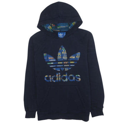 Mens UK Size M adidas Blue Pullover Hoodie