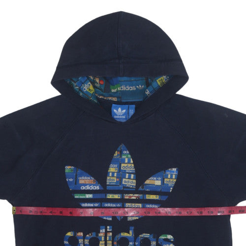 Mens UK Size M adidas Blue Pullover Hoodie