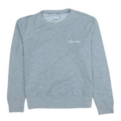 Calvin Klein Women Grey Long Sleeve Pyjama Top M Fleece Sleepwear