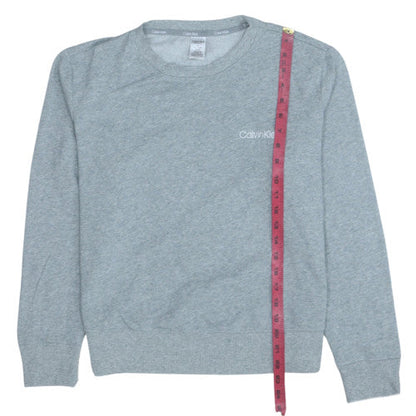 Calvin Klein Women Grey Long Sleeve Pyjama Top M Fleece Sleepwear