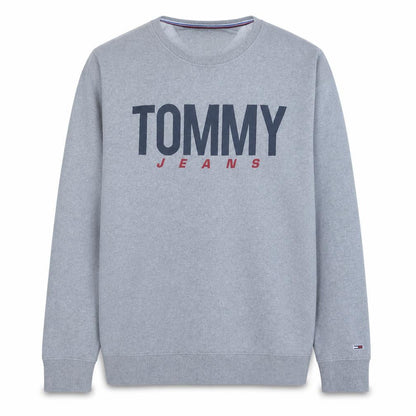 Mens UK Size L Tommy Jeans Grey Pullover Sweatshirt