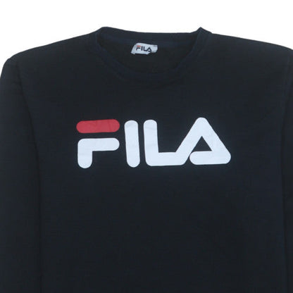 Fila Mens Black XL Crew Neck Pullover Sweatshirt