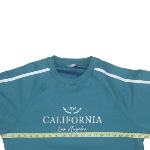 Nutmeg Women Teal California 1984 Los Angeles Pullover Sweatshirt Size 16