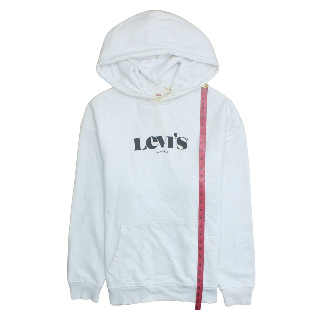 Mens UK Size M Levi's White Pullover Hoodie