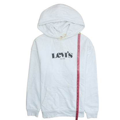 Mens UK Size M Levi's White Pullover Hoodie