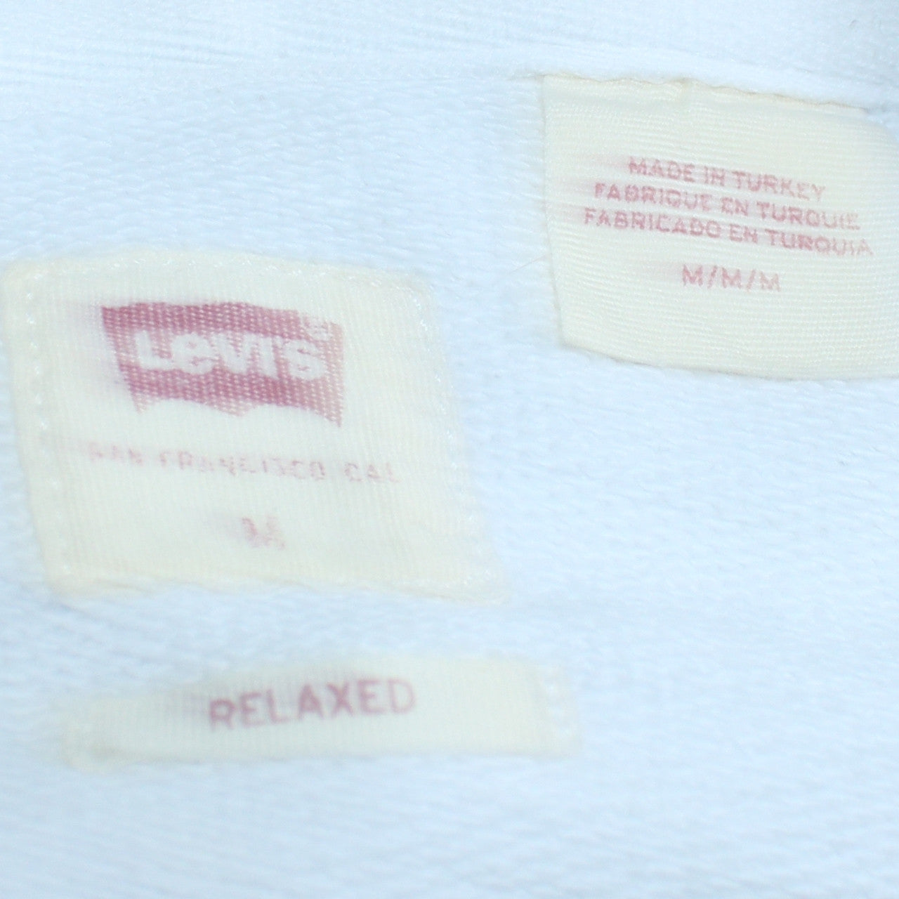 Mens UK Size M Levi's White Pullover Hoodie