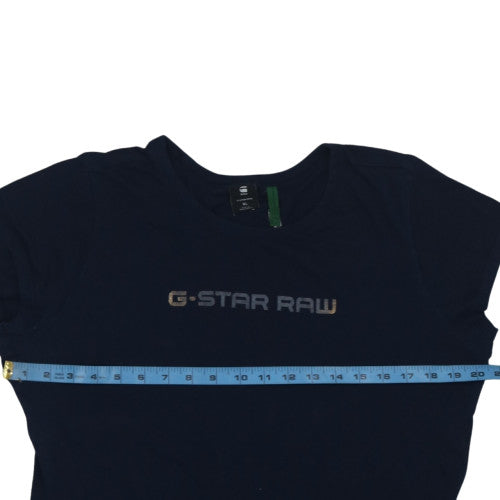 G-Star RAW Womens Blue XL Basic Crew Neck Cotton T-Shirt