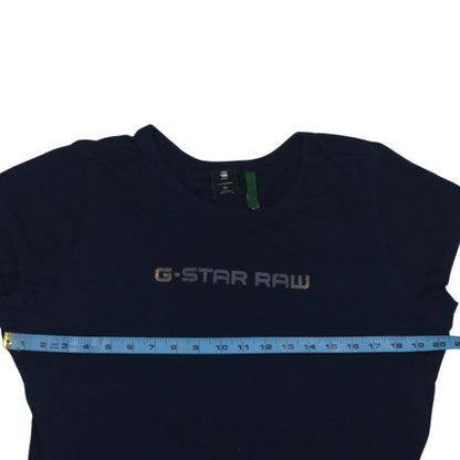 G-Star RAW Womens Blue XL Basic Crew Neck Cotton T-Shirt