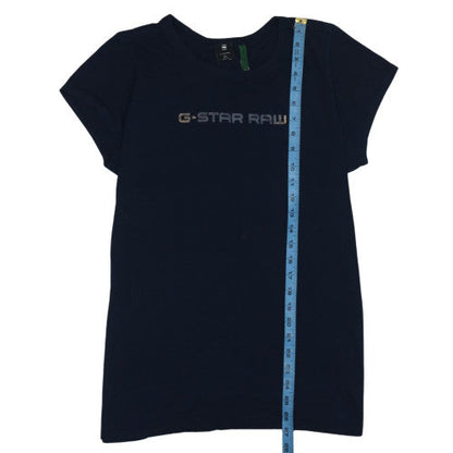 G-Star RAW Womens Blue XL Basic Crew Neck Cotton T-Shirt