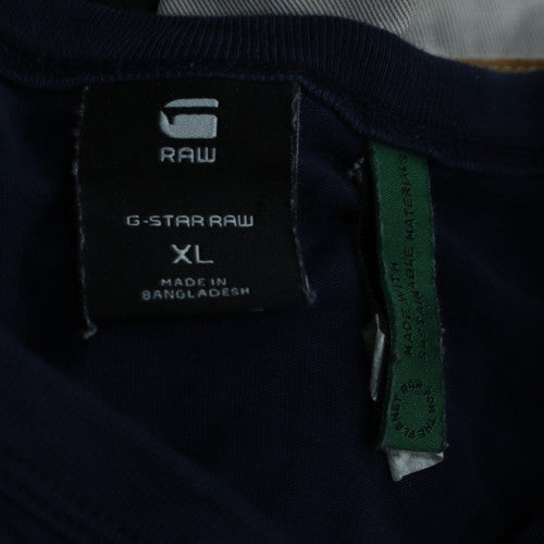 G-Star RAW Womens Blue XL Basic Crew Neck Cotton T-Shirt