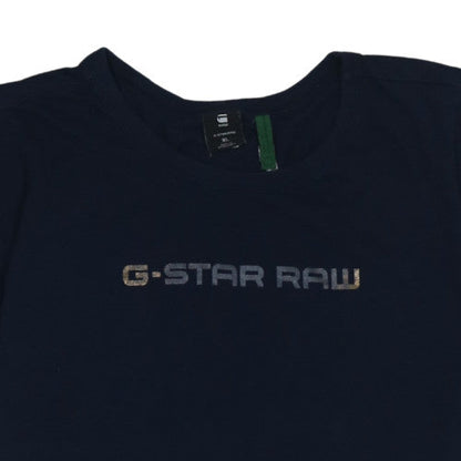 G-Star RAW Womens Blue XL Basic Crew Neck Cotton T-Shirt