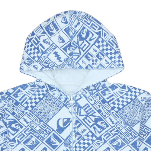 Teens UK Size 12 Quiksilver Blue Full Zip Hoodie