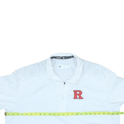 Mens UK Size XL adidas White 1/2 Zip Sweatshirt