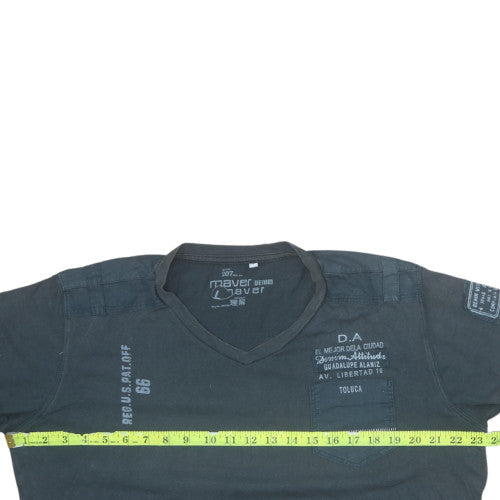 Mens UK Size L Maver Denim Grey  T-Shirt