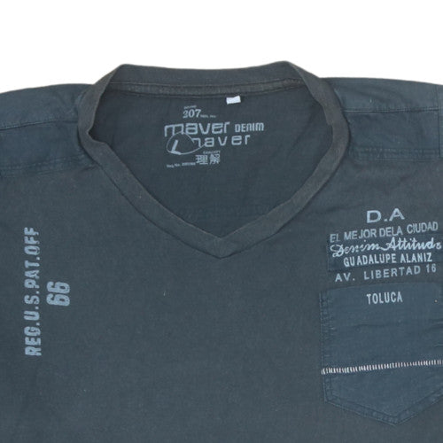 Mens UK Size L Maver Denim Grey  T-Shirt