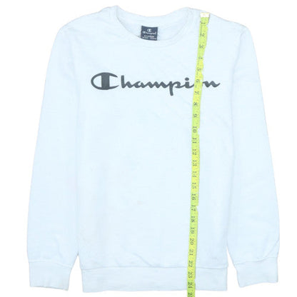 Champion Boys White XL 13-14 Years Logo Crew Neck Sweatshirt