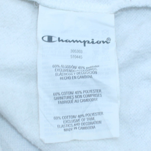 Champion Boys White XL 13-14 Years Logo Crew Neck Sweatshirt