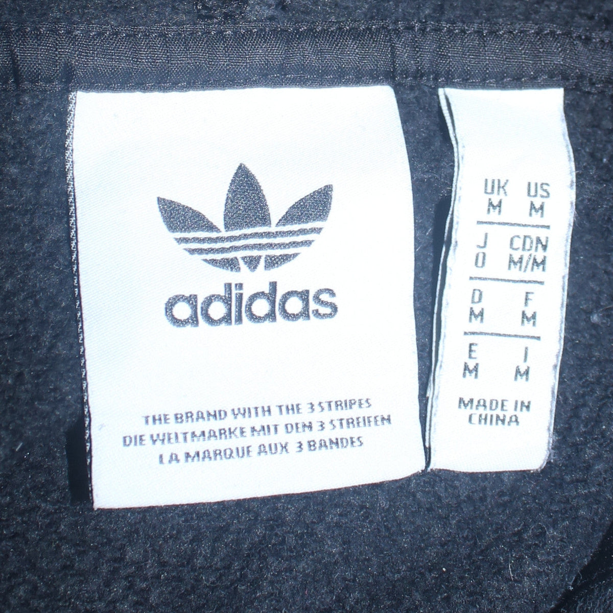 Mens UK Size M adidas Black Pullover Hoodie