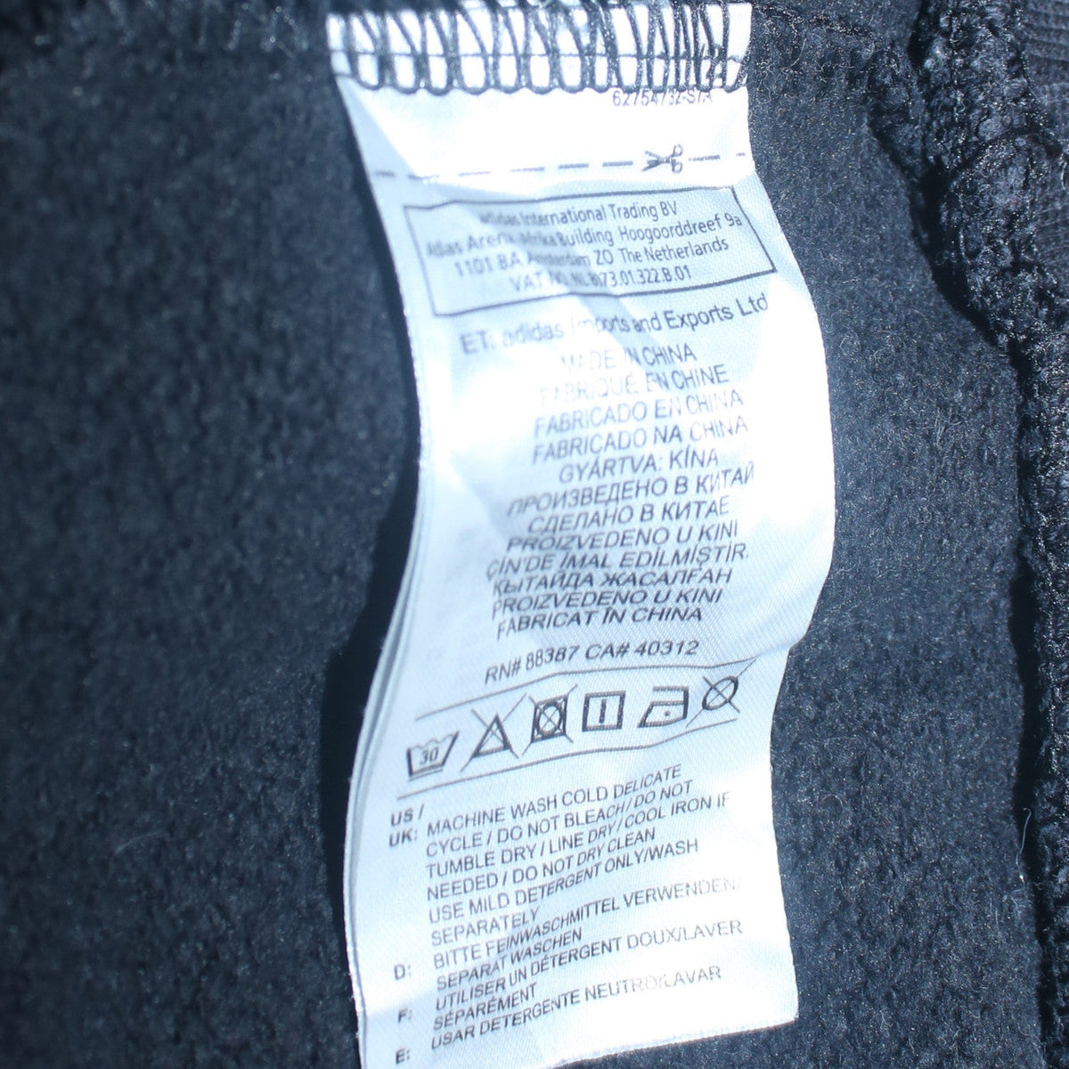 Mens UK Size M adidas Black Pullover Hoodie