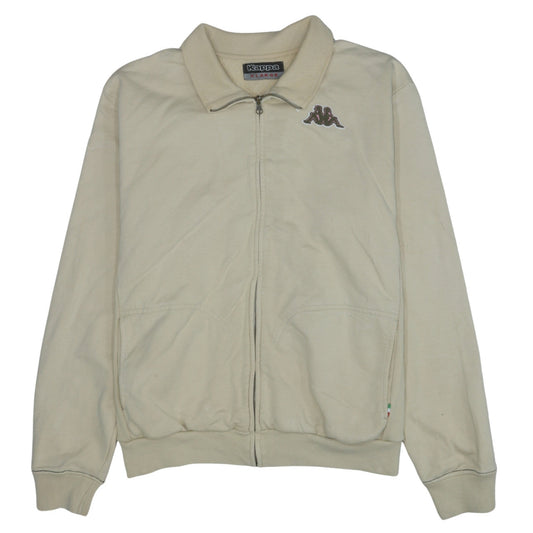 Kappa Men's Beige XL Track Jacket 100% Cotton Full Zip Retro Style