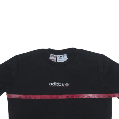 Adidas Boys Black Crew Neck Pullover Sweatshirt 14 Years