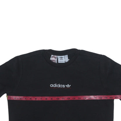 Adidas Boys Black Crew Neck Pullover Sweatshirt 14 Years