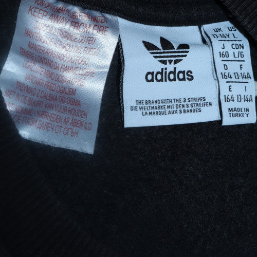 Adidas Boys Black Crew Neck Pullover Sweatshirt 14 Years