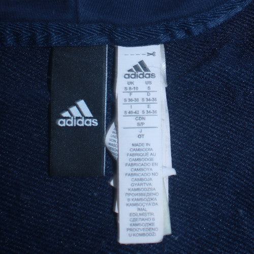 Womens UK Size S adidas Blue Full Zip Hoodie