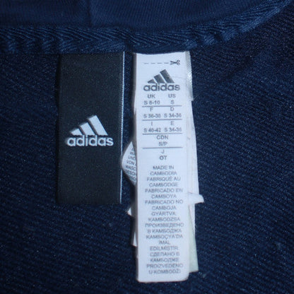 Womens UK Size S adidas Blue Full Zip Hoodie