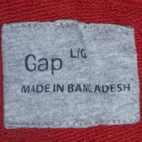 Mens UK Size L Gap Red Full Zip Hoodie