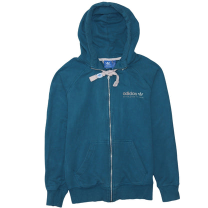Womens UK Size 10 adidas Blue Full Zip Hoodie