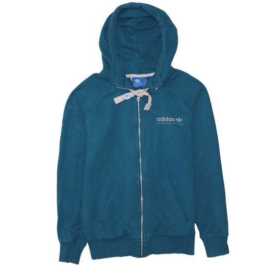 Womens UK Size 10 adidas Blue Full Zip Hoodie