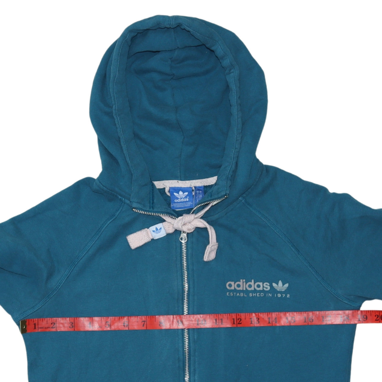 Womens UK Size 10 adidas Blue Full Zip Hoodie