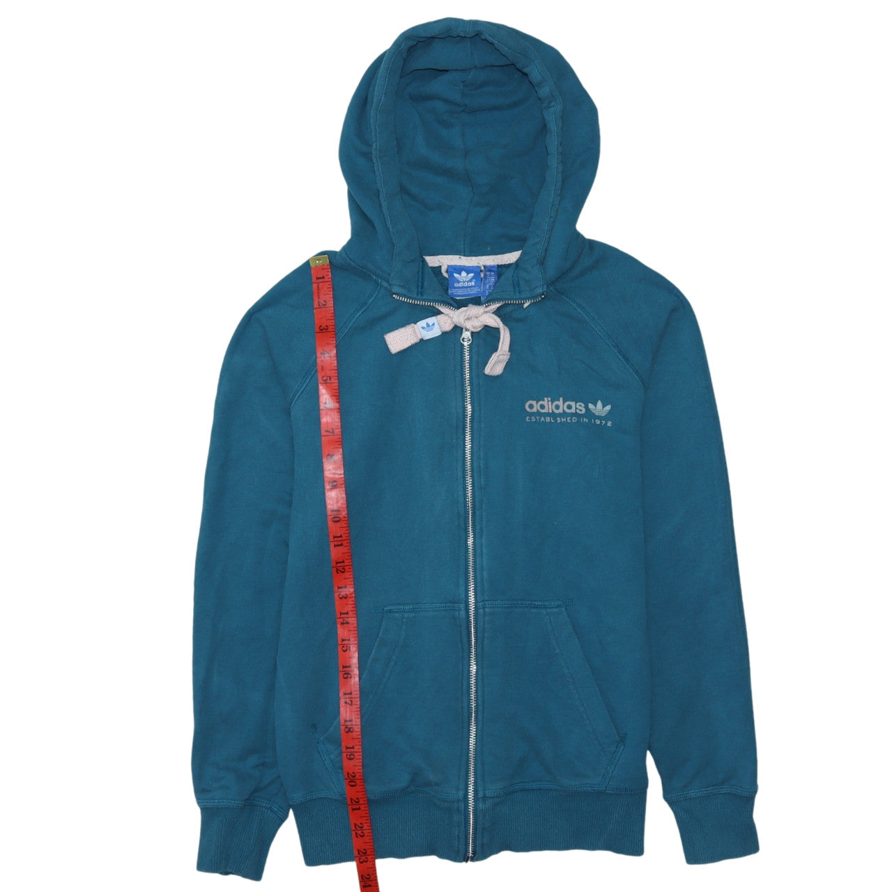 Womens UK Size 10 adidas Blue Full Zip Hoodie
