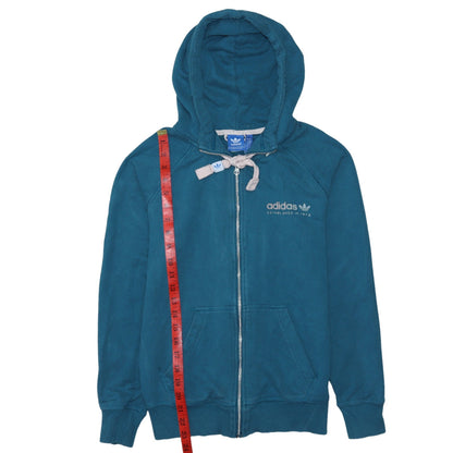 Womens UK Size 10 adidas Blue Full Zip Hoodie