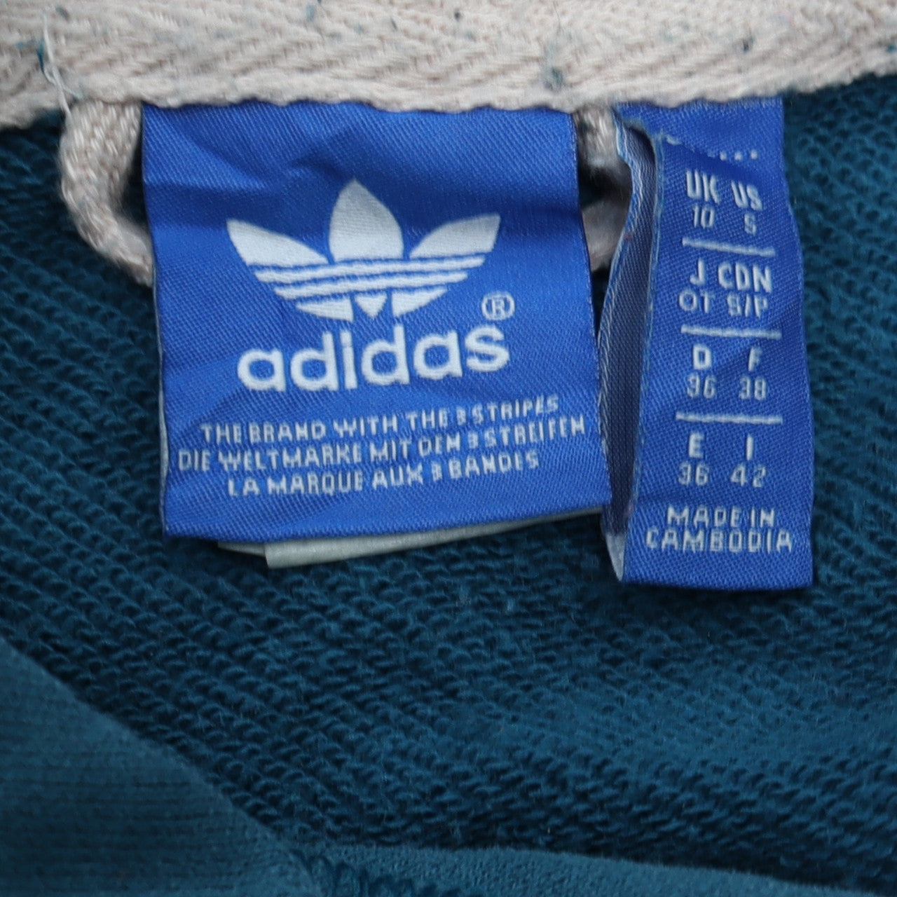 Womens UK Size 10 adidas Blue Full Zip Hoodie