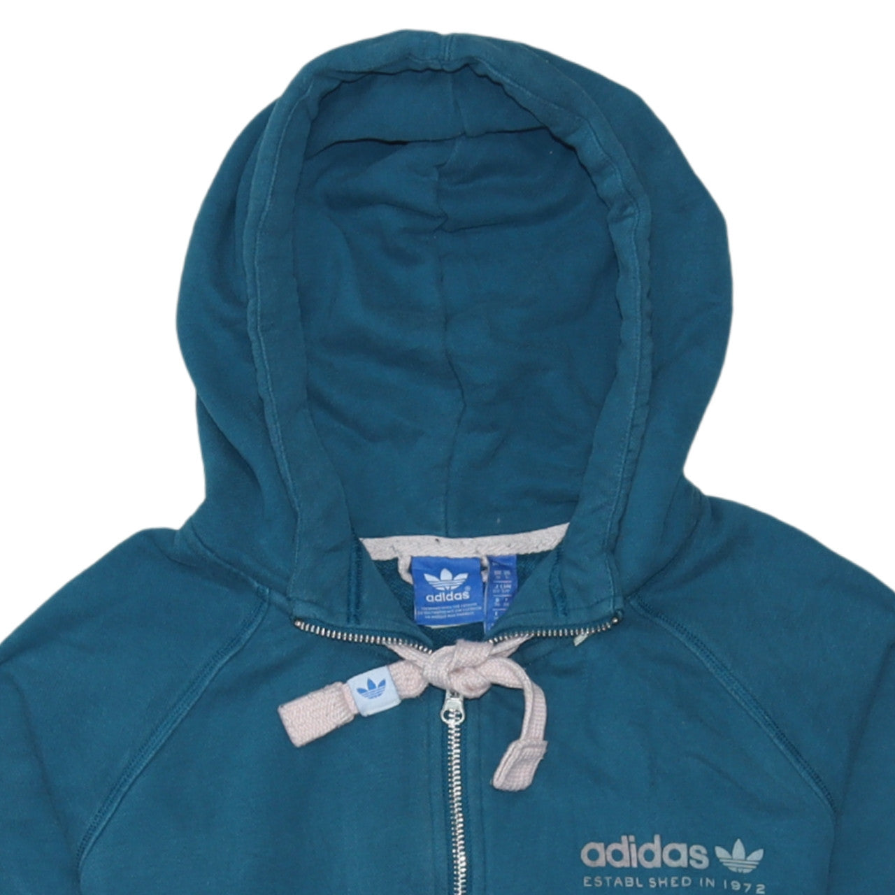 Womens UK Size 10 adidas Blue Full Zip Hoodie