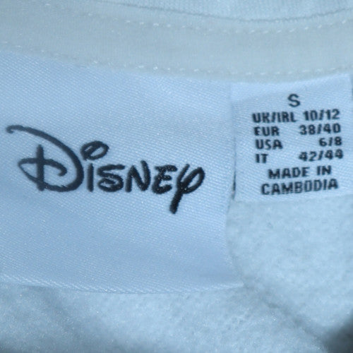 Womens UK Size S Disney White Pullover Hoodie