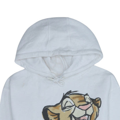Womens UK Size S Disney White Pullover Hoodie
