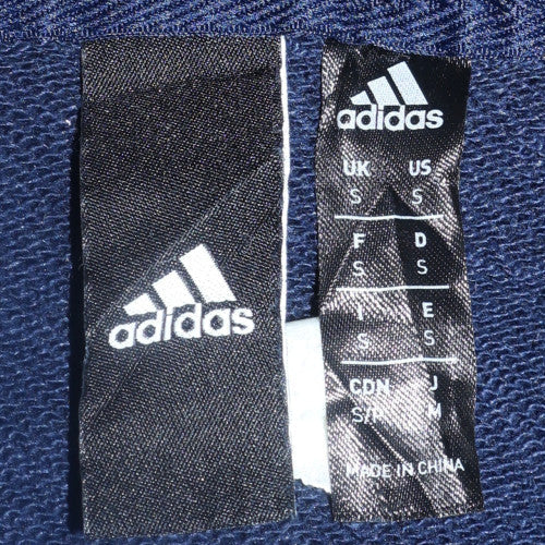 Mens UK Size S adidas Blue Full Zip Hoodie