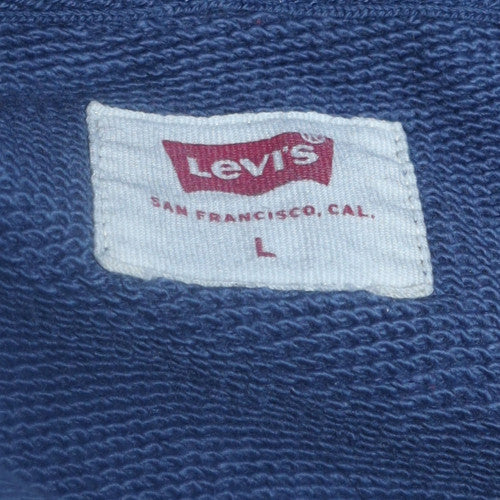 Mens UK Size L Levi's Blue Pullover Hoodie