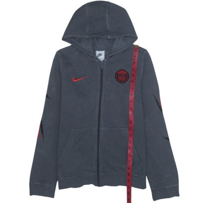 Nike Boys Grey Full Zip Hoodie Large 147-158cm Paris Saint-Germain PSG
