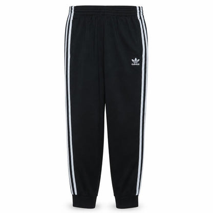 Front view of adidas Men's Black Track Pants M Elastic Waist Tapered Fit