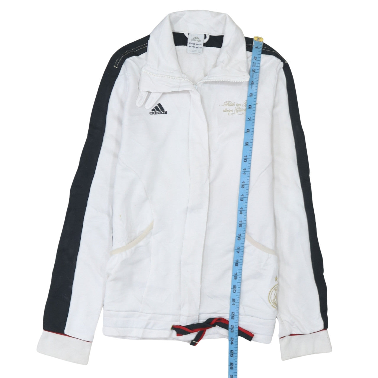 Adidas Men's White Track Jacket M Football Zip Activewear