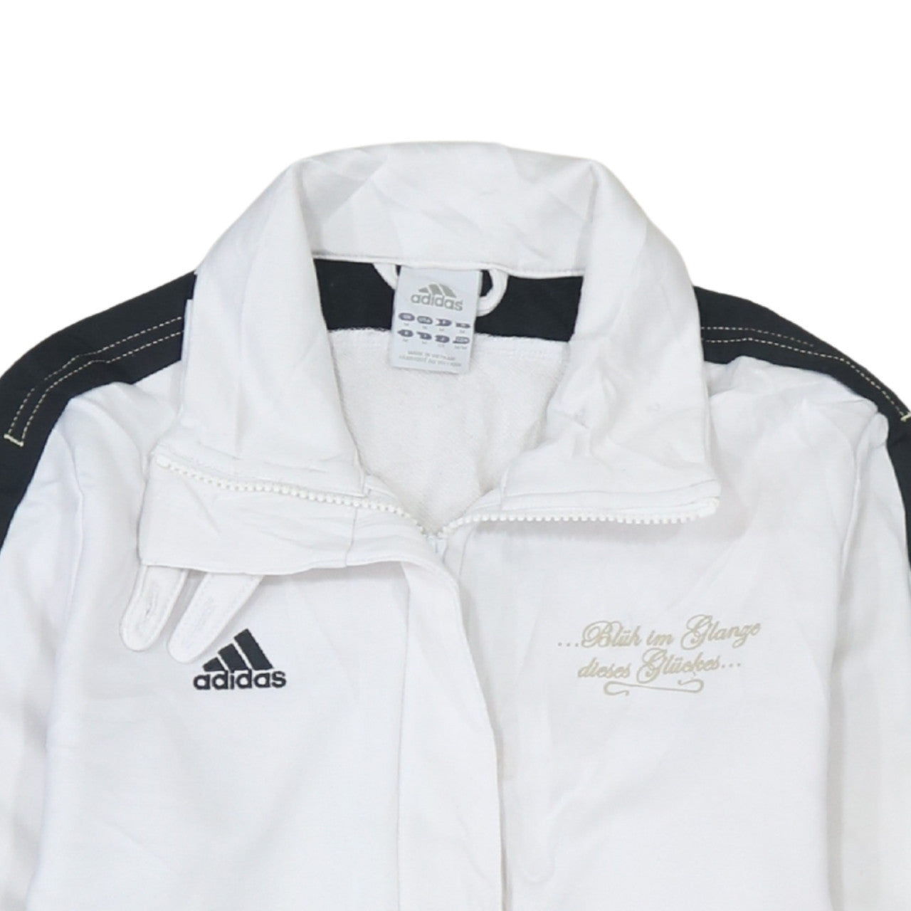 Adidas Men's White Track Jacket M Football Zip Activewear