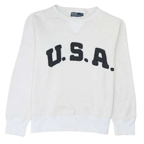 Mens UK Size L Polo Ralph Lauren White Pullover Sweatshirt