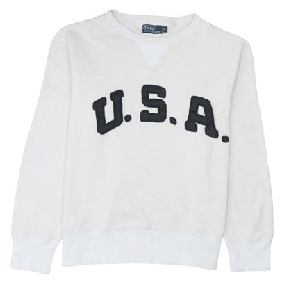 Mens UK Size L Polo Ralph Lauren White Pullover Sweatshirt