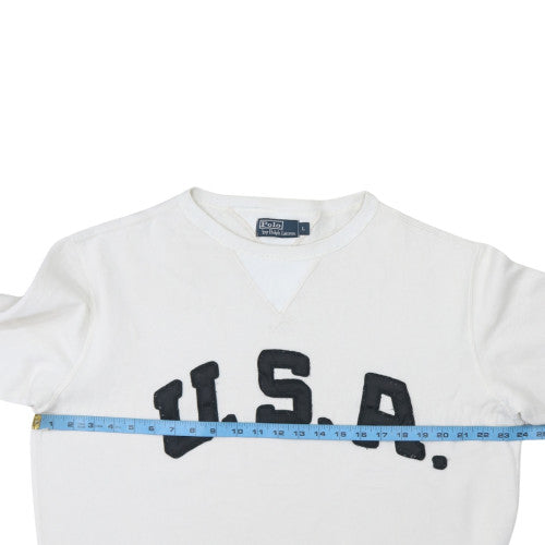 Mens UK Size L Polo Ralph Lauren White Pullover Sweatshirt