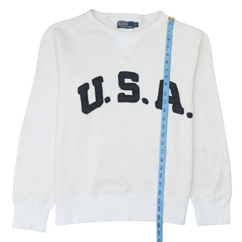 Mens UK Size L Polo Ralph Lauren White Pullover Sweatshirt